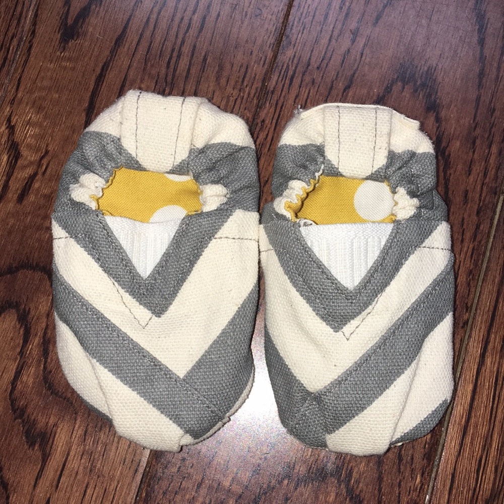 Gray Chevron Baby Shoes